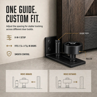 🚪 Adjustable Barn Door Floor Guide – 8-in-1 Steel Sliding Door Bottom Roller