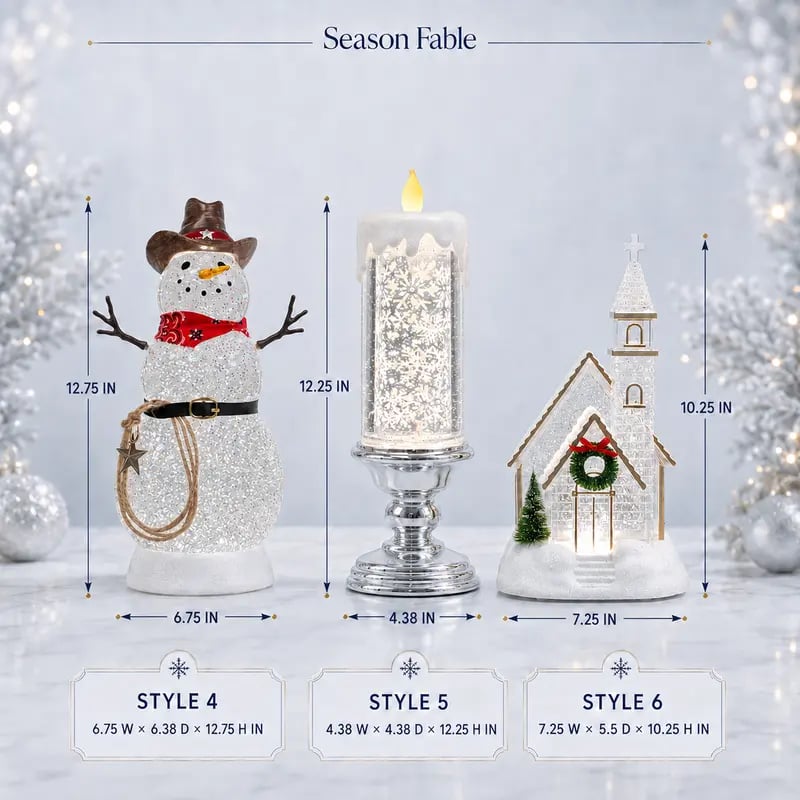 ❄️ Illuminated Musical Christmas Snow Globe Lantern – Swirling Snow, Warm Lights & Festive Music