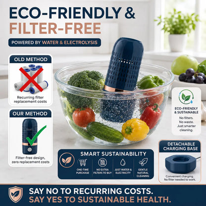 🥦 Portable Electrolysis Produce Cleaner – 10-Min Fruit & Veggie Wash