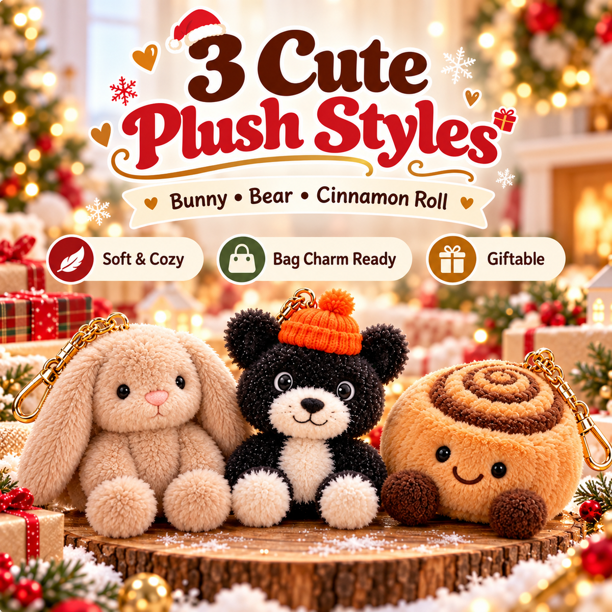 🎄24 Days of Cuddles Advent Calendar – 24 Mini Plush Charms for Christmas 🎄 (Same as the Product Shown in the Video)