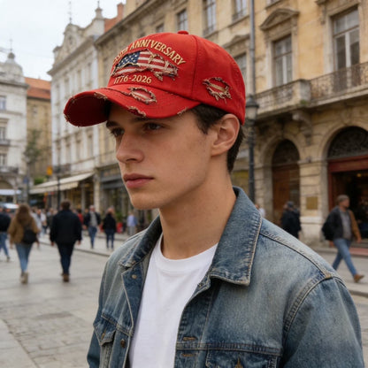 🧢🇺🇸 1776–2026 250th Anniversary Denim Cap | Patriotic Adjustable Hat