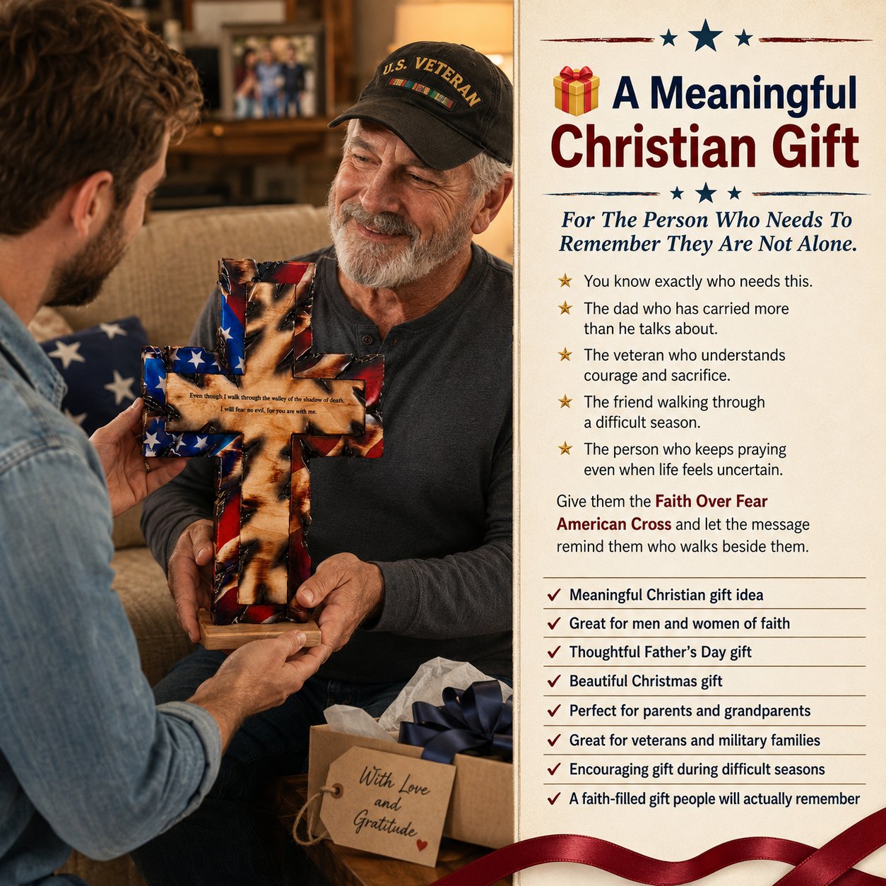🇺🇸 Faith Over Fear American Cross-Buy 2 Get Free Shipping
