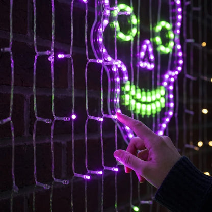 🏡 Architectural Dynamic Mesh Christmas Wall Light – Outdoor Animated Facade Display ✨