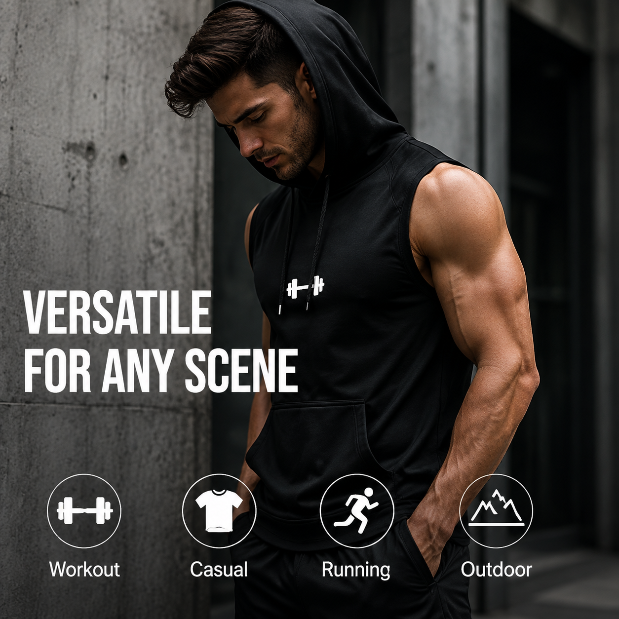 Quick-Dry Cooling Hooded Sleeveless Tops