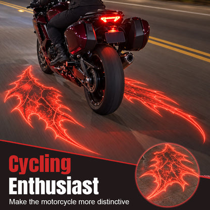 Motorcycle Devil Wing LED Projection Lights – Red Ground Effect for Night Rides
