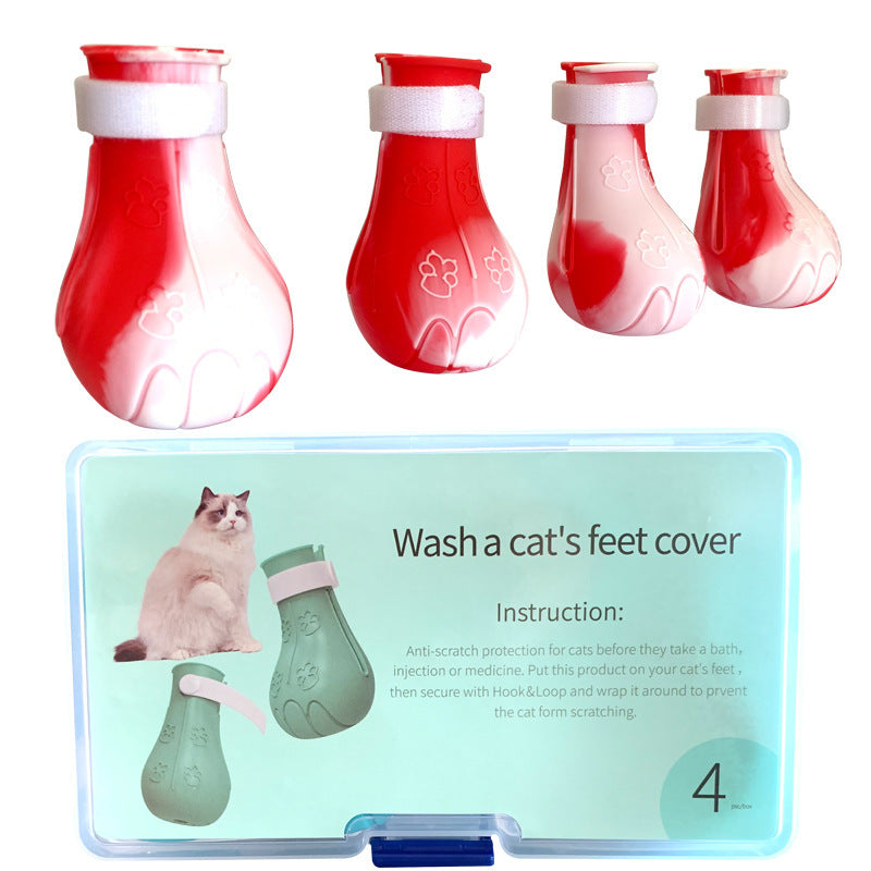 Pet Shoes: Scratch-Resistant, Bathing, Medication, and Injection-Safe Silicone Cat Paw Covers (Durable)