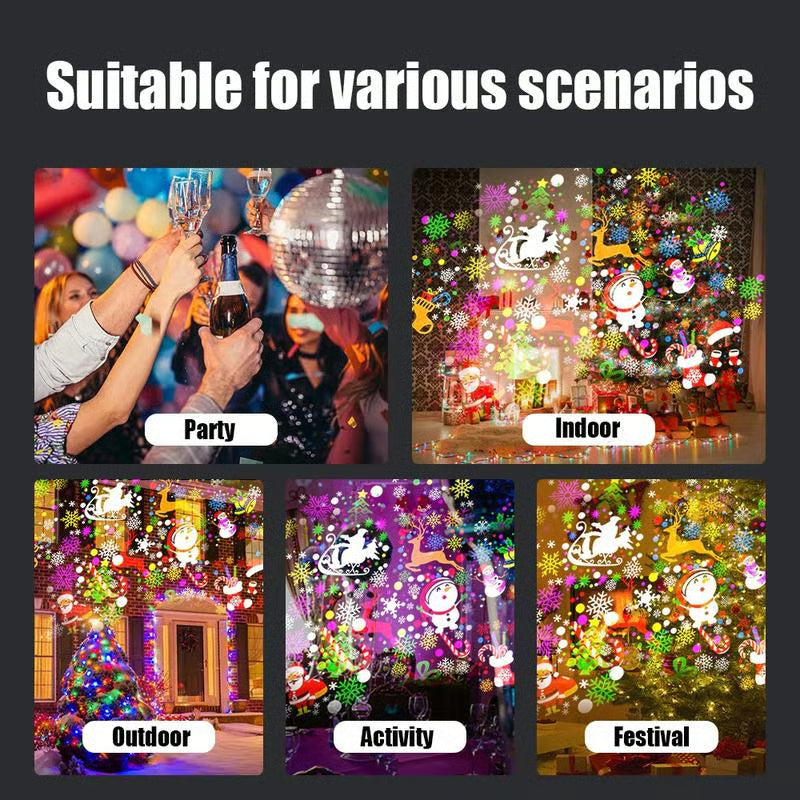 🌈💫Magical Christmas LED Projector✨ – 16 Stunning Holiday Patterns to Light Up Your Home!✨