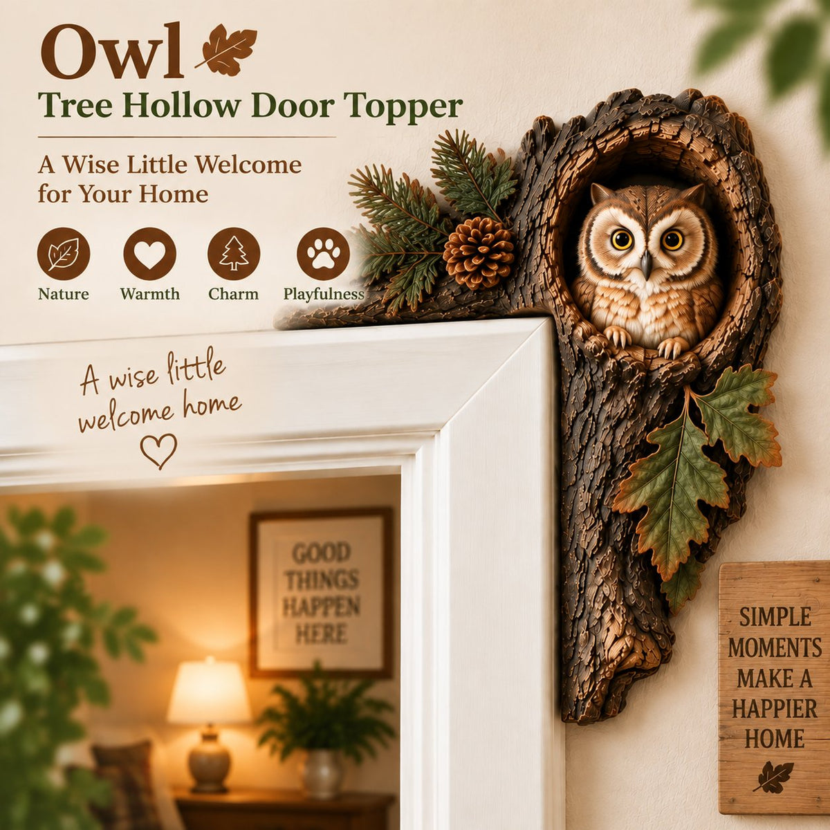 ⏰LAST DAY 50% OFF 🐿️ Handcrafted Resin Chipmunk Door Ledge Figurine | Wooden Doorway Accent for Nature Lovers 🏡