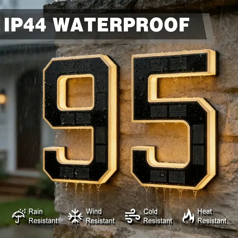 💡 Modern Solar Backlit Illuminated House Numbers | Wireless Dusk-to-Dawn Address Plaque 🏡