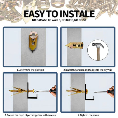 SOPAMI 80pcs Heavy Duty Self-Drilling Wall Anchor Kit