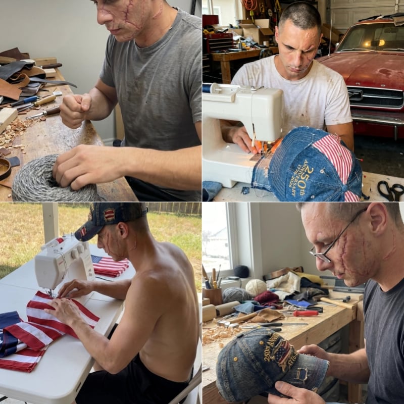 🧢🇺🇸 Handmade Veteran America 250th Anniversary Cap 🦅