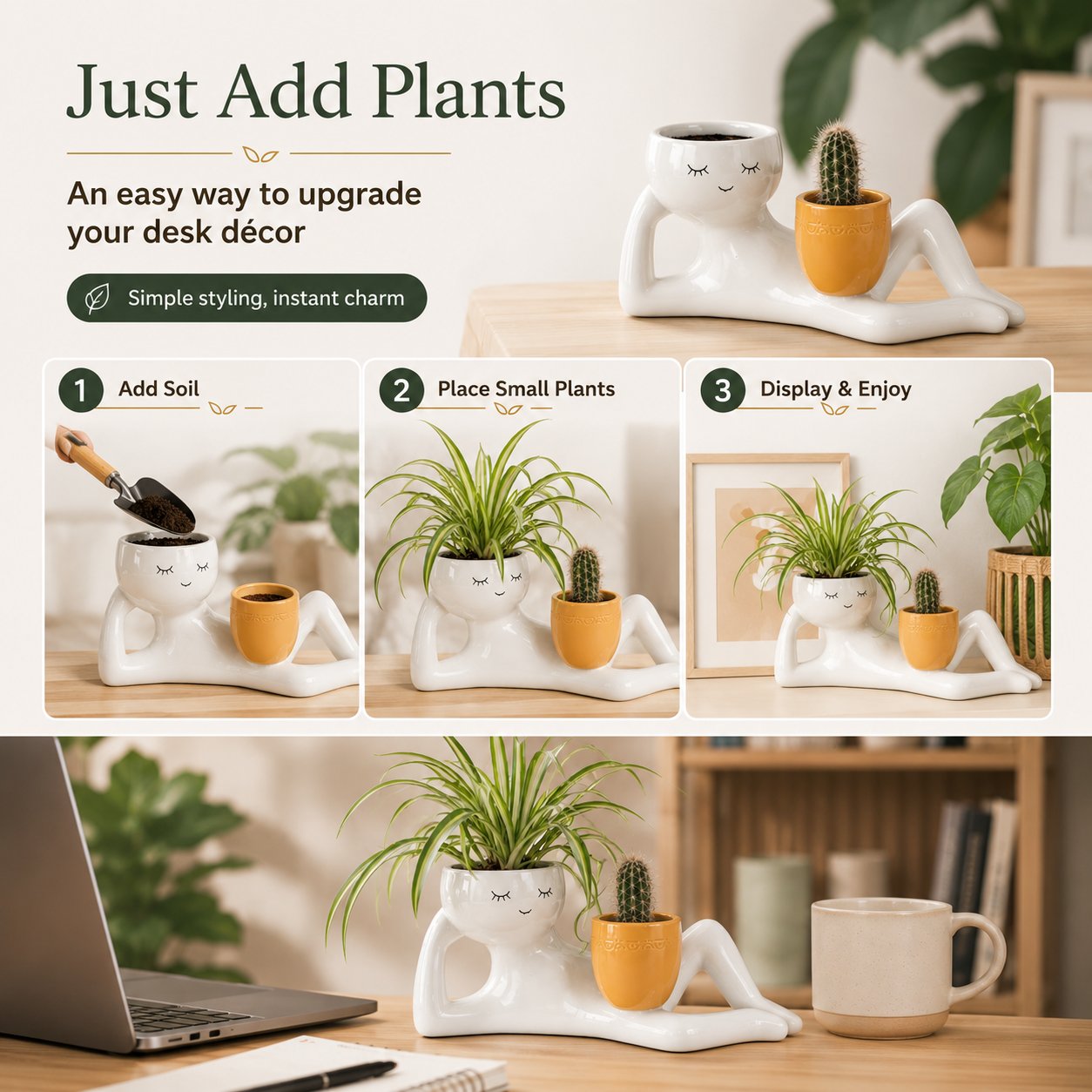 🌱Funny Desk Plant Planter – Fun Desk Decoration with Personality