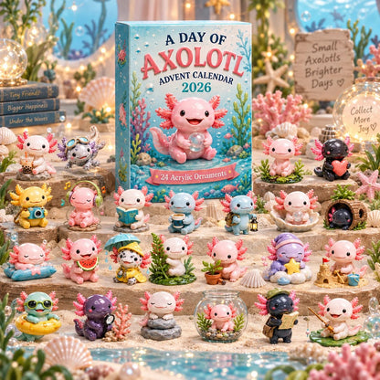🦎 2026 Christmas Axolotl Advent Calendar | 24-Day Acrylic Charm Mystery Gift Set 🎄