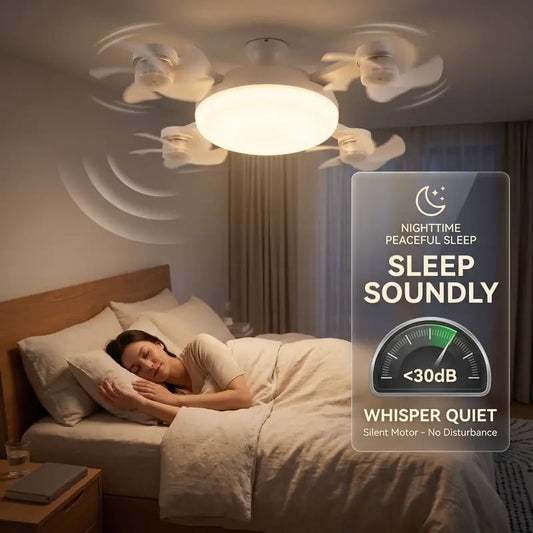 💥 55% OFF | Last Day ⏰ 🌬️ 2-in-1 Silent Ceiling Fan Light – Remote Control LED Fan with Foldable Blades & Timer 💡