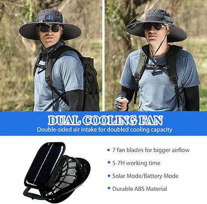 🔥Summer Hot Sale 49% OFF⚡2026 New Ultralight Solar Fan Sun Hat🎁Lighter Than a Baseball!⚾