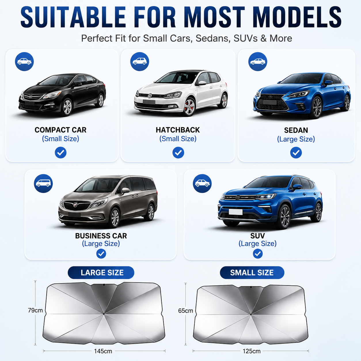 🚗 Foldable Car Sunshade Umbrella – Reflective Windshield Heat & UV Protection ☀️
