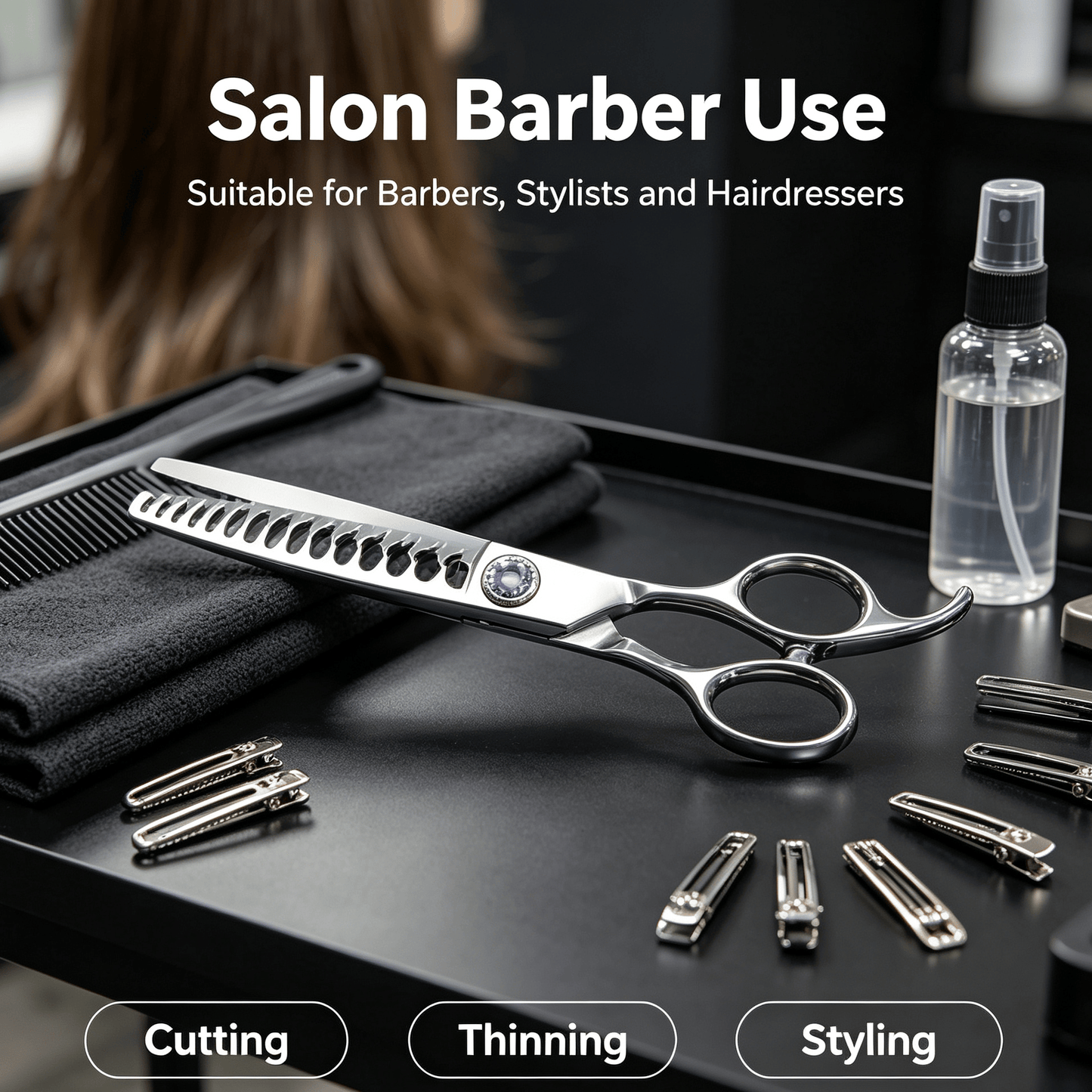 ✂️ Professional Hair Thinning Scissors – Stainless Steel Texturizing Shears