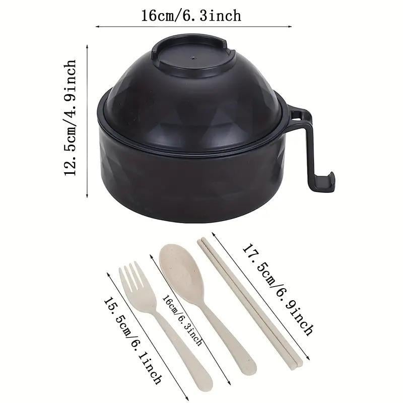 🍜 Microwavable Wheat Straw Ramen Bowl Set With Utensils 🥢