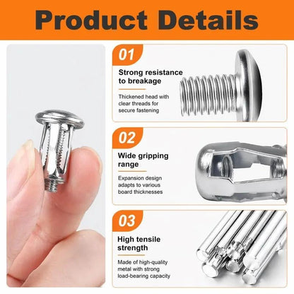🔩 Heavy-Duty Petal Expansion Rivet Locking Nuts Set with Zinc-Plated Carbon Steel 🛠️