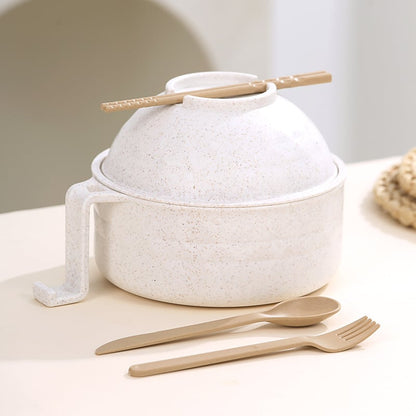 🍜 Microwavable Wheat Straw Ramen Bowl Set With Utensils 🥢