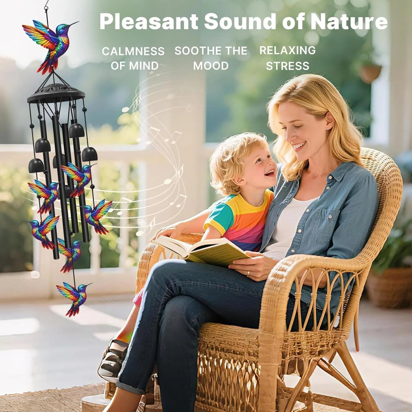 🔥2026 Spring Hot Sale🔥-🐦Vintage Colorful Hummingbird Wind Chime with Metal Tubes and Bells