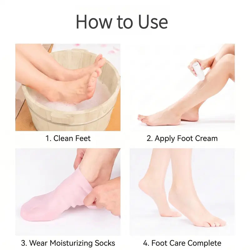 🦶 Reusable Silicone Moisturizing Foot Socks – Soft Heel Care Covers