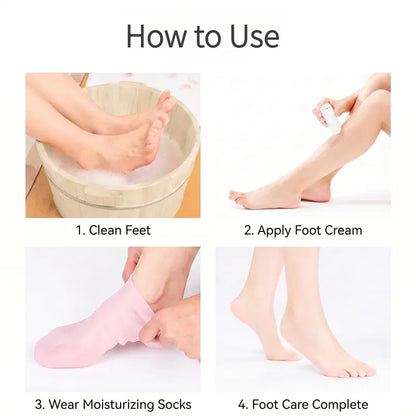 🦶 Reusable Silicone Moisturizing Foot Socks – Soft Heel Care Covers