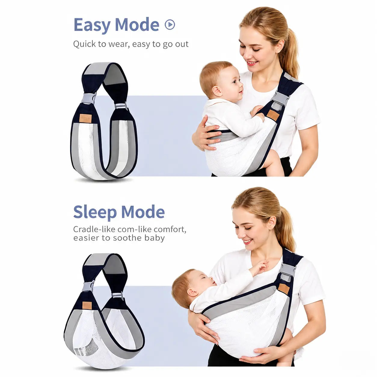 💗 Carry Baby Close, Keep Your Hands Free – Mesh Baby Sling👶