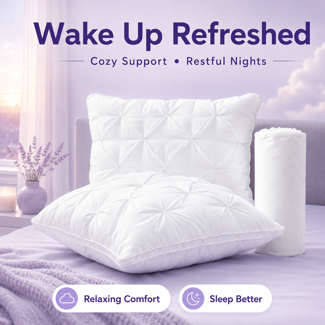 🛏️ Tufted Cooling Pillow – Ice Silk Breathable, Machine Washable