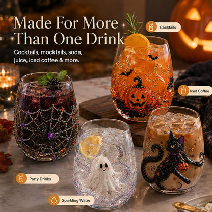 🎃 3D Halloween Glassware Set – Spooky Sips & Party Vibes