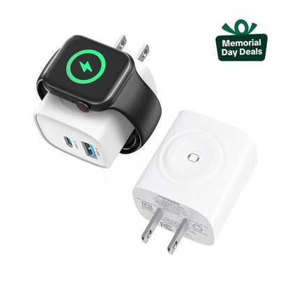 🔥Last Day 55% OFF - 3-in-1 20W USB-C Fast Charger with Magnetic Apple Watch Dock & Cable
