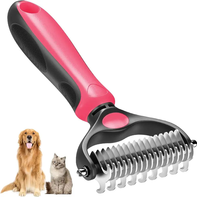 Double-Sided Deshedding Pet Brush – Dual-Sided, Ergonomic & Gentle for Dogs & Cats 🐶