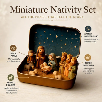 ✝️🌟Mini Nativity Scene Keepsake Tin — Pocket-Sized Christmas Holy Family Set