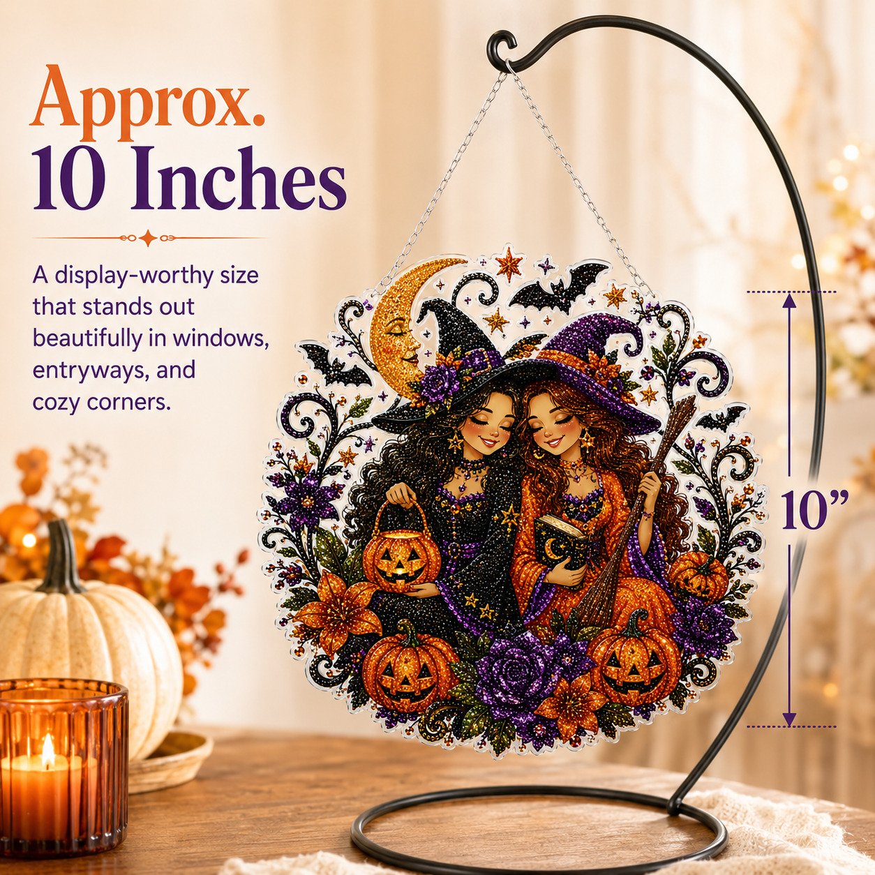 🔮DIY Witch Diamond Painting Suncatcher Ornament 🎃