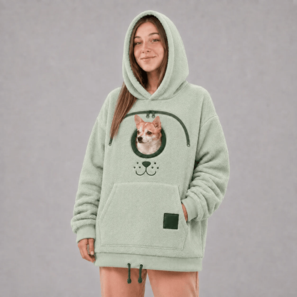 🐾 Pet Carrier Hoodie – Cozy Fleece Pouch for Cats & Small Dogs 🤎