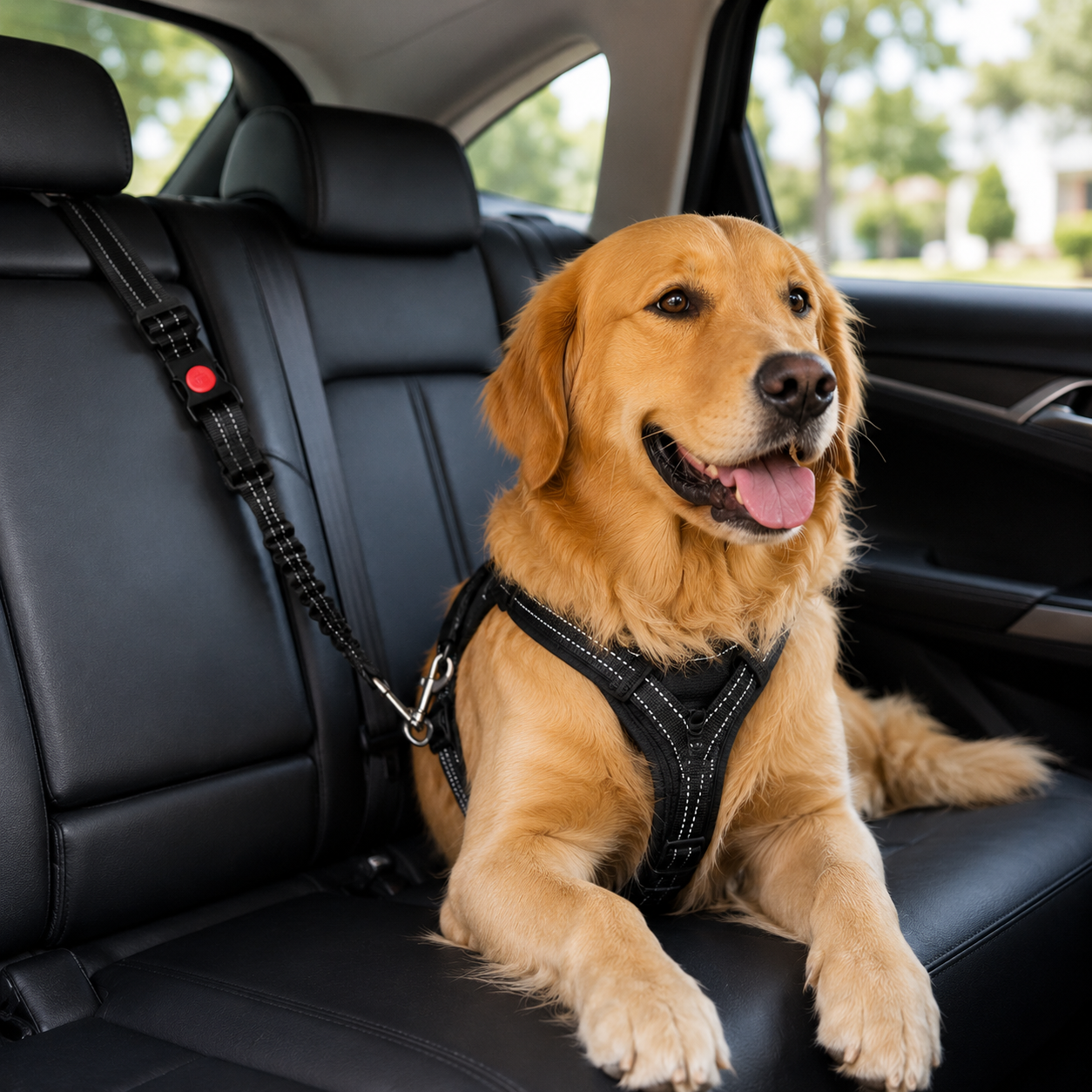 Dog Seat Belt, Upgraded 2-in-1 Pet Dog Car Seat Belt and Headrest Mounting System