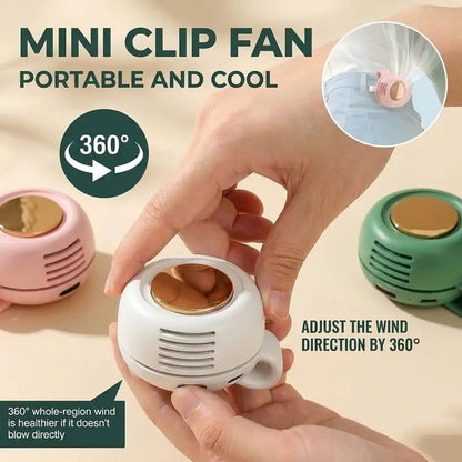 🏕️ Summer Outing Essential – Bladeless Clip Fan for Stroller, Desk, Waist & Phone