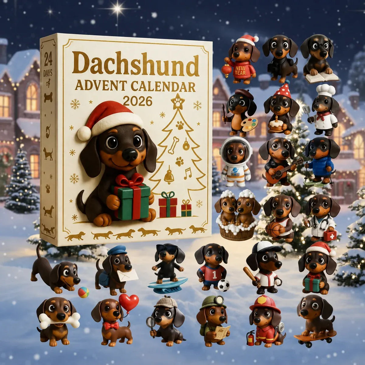 🎄 50% OFF 2026 Dachshund Advent Calendar 🐾 24 Days of Wiener Dog Christmas Surprises
