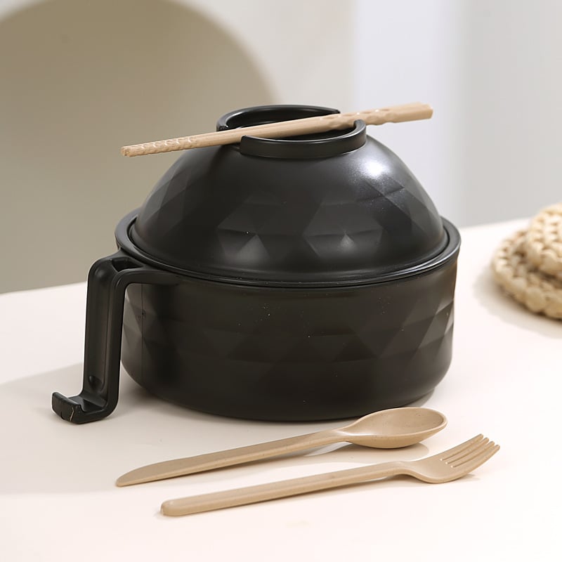 🍜 Microwavable Wheat Straw Ramen Bowl Set With Utensils 🥢