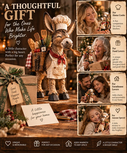 🫏 Donkey Chef Figurine – Rustic Farmhouse Kitchen Decor 🎁