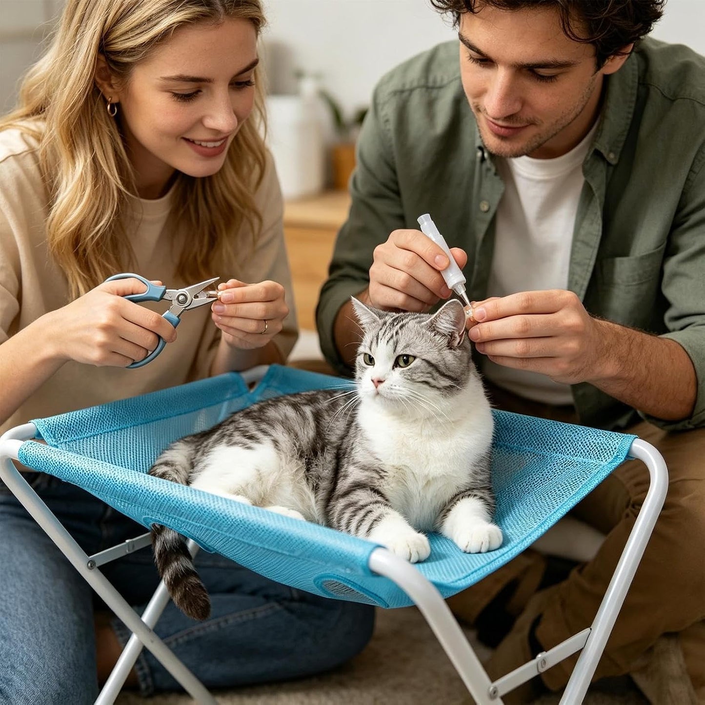 🐾 Pet Grooming Hammock Table – Home Nail Trimming & Care Station