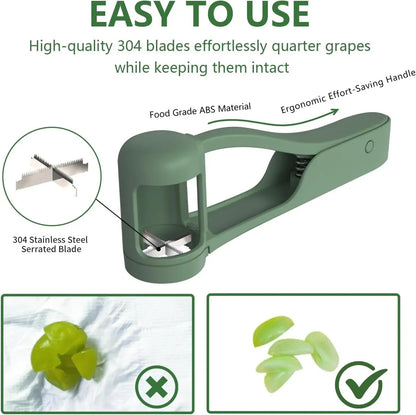 🌸 Grape Cutter for Toddlers 1-3 - Stainless Steel Baby Fruit Slicer Safe & Easy Grape