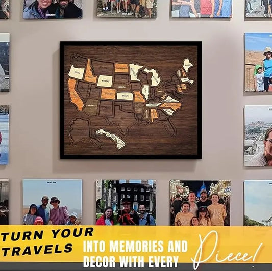 🔥 50% OFF TODAY | Wooden USA Travel Map Puzzle 🗺️ The Ultimate Gift For Couples 🎁