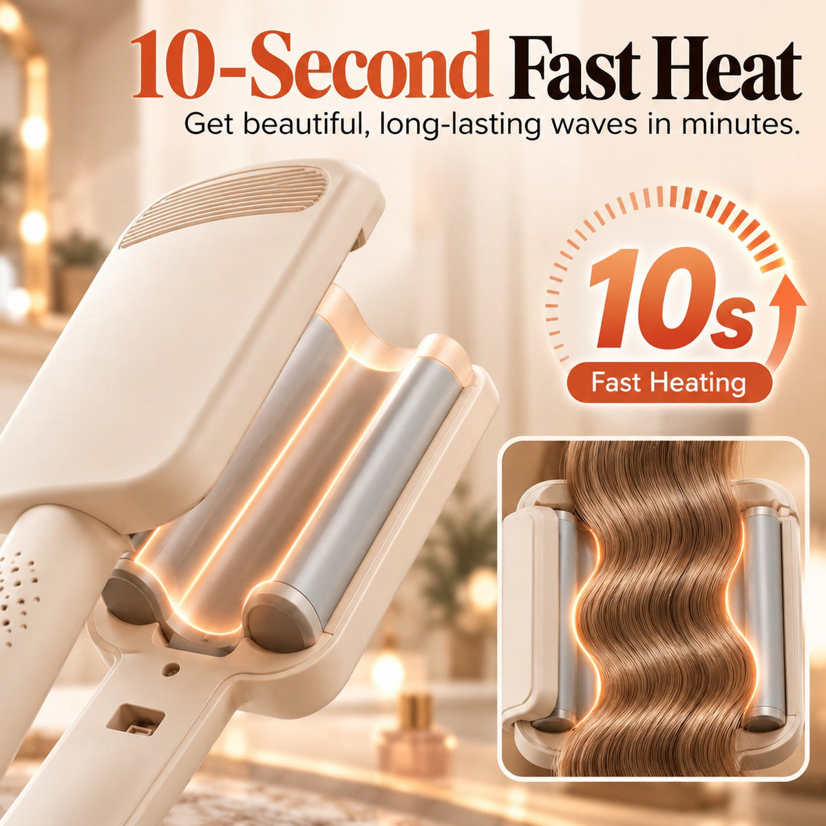 ✨ 32mm Wavy Hair Curler - Ceramic Automatic Beach Wave Iron 🌊