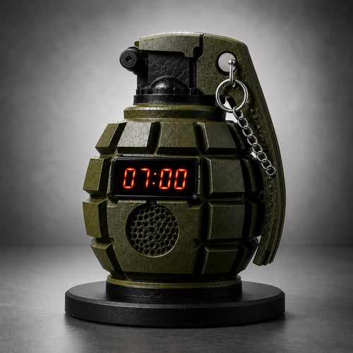 💣 Tactical Grenade Alarm Clock | Loud Interactive Alarm for Heavy Sleepers