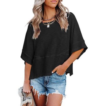 ✨ Women’s Oversized Batwing Sleeve Tee – Effortless Chic & Flowy Fit