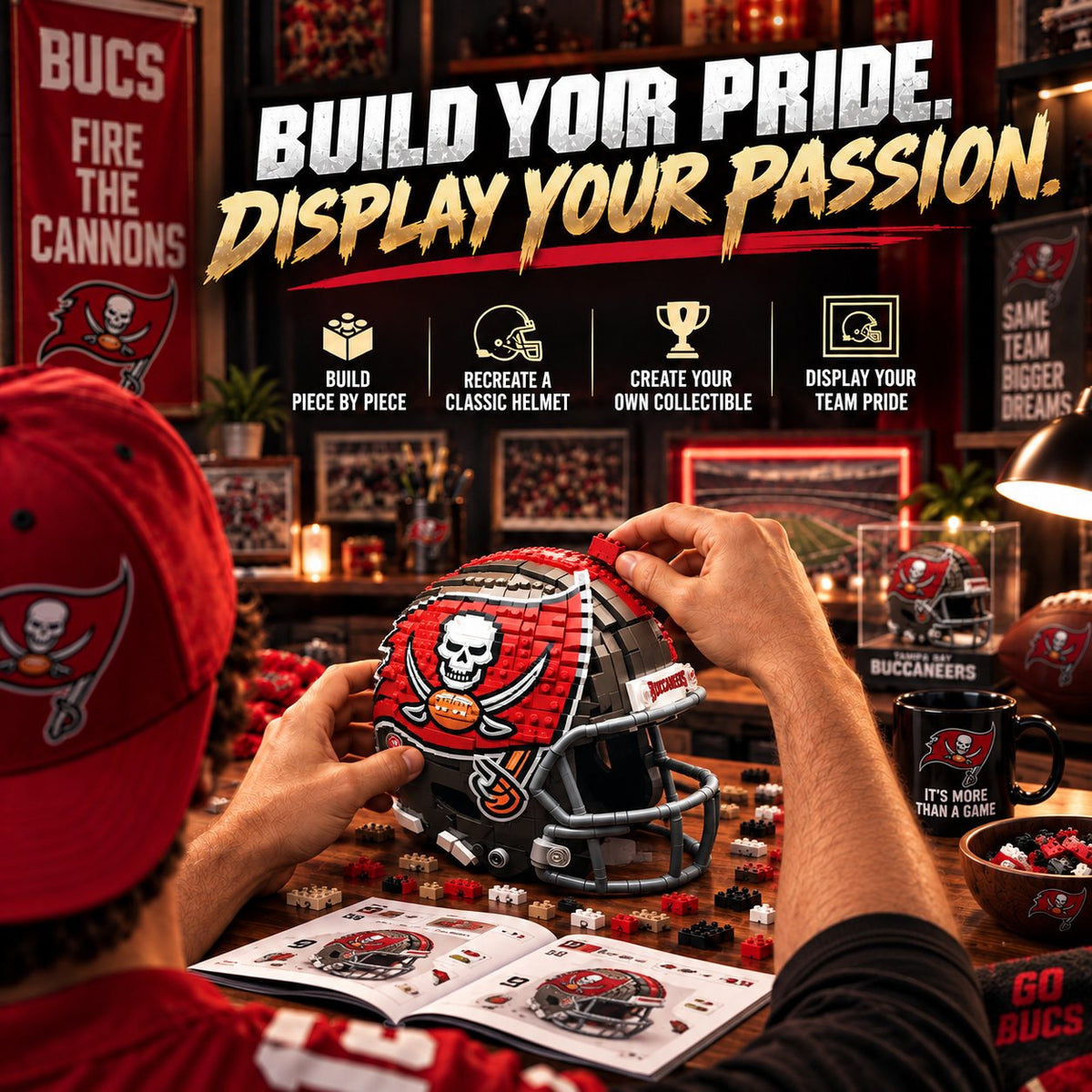 🏈 Football Helmet Building Blocks – 300+ Piece Collectible Model Kit 🎁