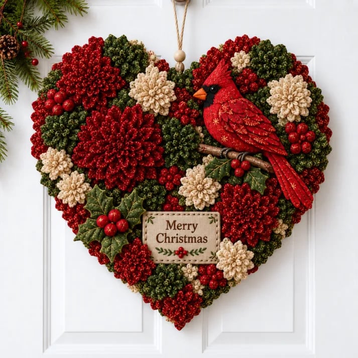 🎄 Handmade Layered Fabric Christmas Flower Door Hanging DIY Craft Kit 🎀(📦Buy 3 Free Shipping)