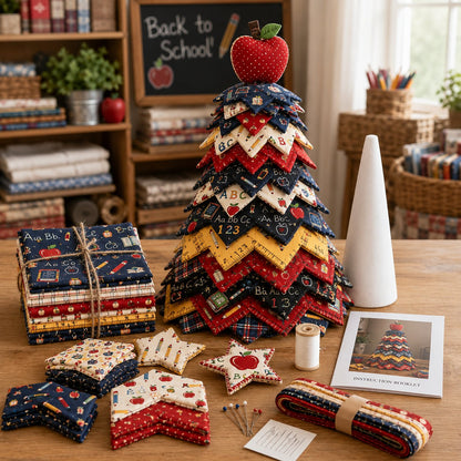 🔥LAST DAY 50% OFF - 🎄 Layered Fabric Tree Quilt Kit for DIY Seasonal Decor 🧵