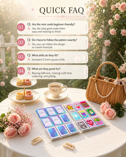 💎 Freestyle Mini Diamond Art Cards – 30PCS Cute Pixel DIY Craft Collection ✨